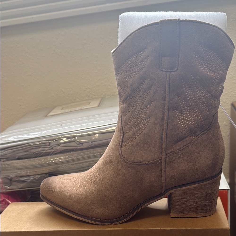 Altar'd State Tan Heeled Boots Western Style